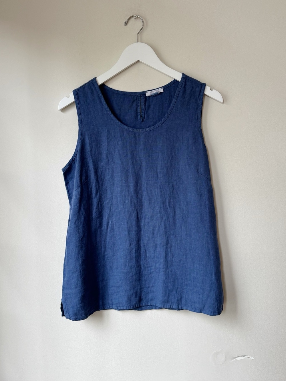 Ocean Blue Linen Sleeveless Top